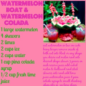 watermelon boat and watermelon colada beautyblogtogo
